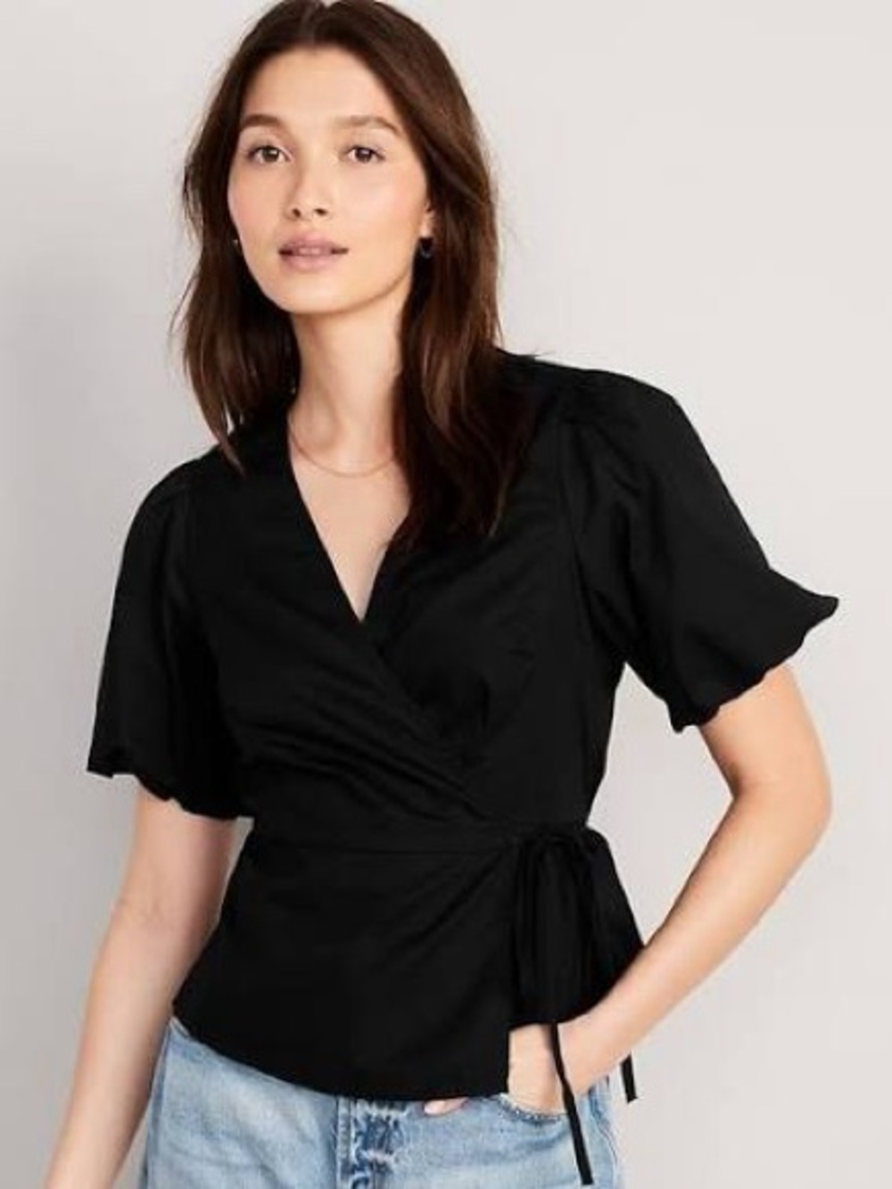 NWT Old Navy puff sleeve wrap blouse